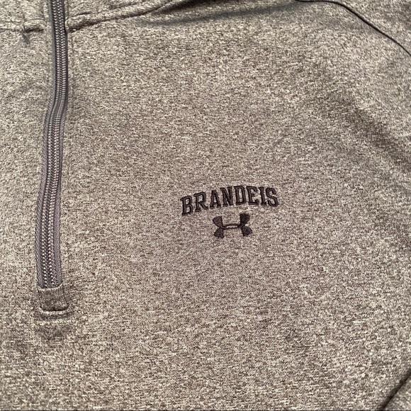 Under Armour Brandeis University gray half zip logo performance pullover XL - Picture 5 of 10